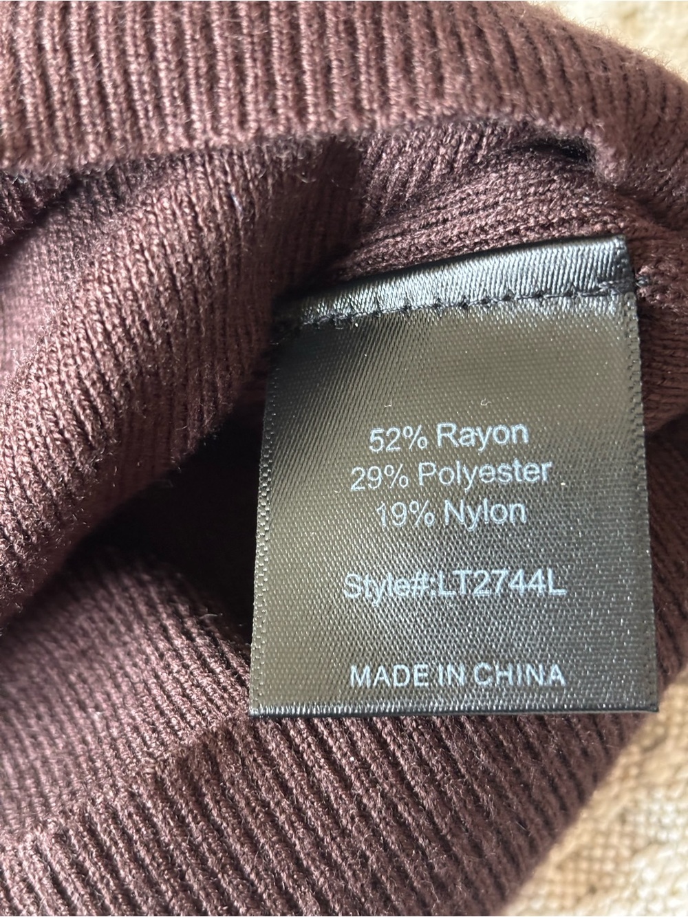 Brown V-Neck Asymmetrical Knit Sweater - Picture 5 of 6